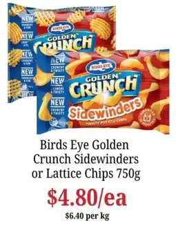 Farmer Jack's Birds Eye Golden Crunch Sidewinders offer