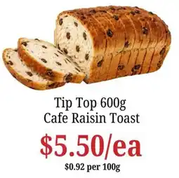 Farmer Jack's Tip Top Cafe Raisin Toast offer