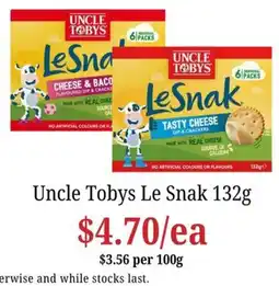 Farmer Jack's Uncle Tobys Le Snak offer