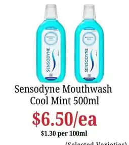 Farmer Jack's Sensodyne Mouthwash Cool Mint offer