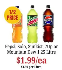 Farmer Jack's Pepsi, Solo, Sunkist, 7Up or Mountain Dew offer