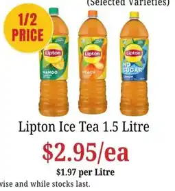 Farmer Jack's Lipton Ice Tea 1.5 Litre offer