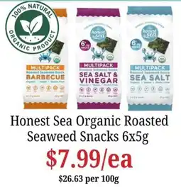 Farmer Jack's Honest Sea Organic Roasted Seaweed Snacks offer