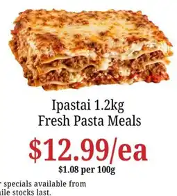 Farmer Jack's Ipastai Fresh Pasta Meals offer