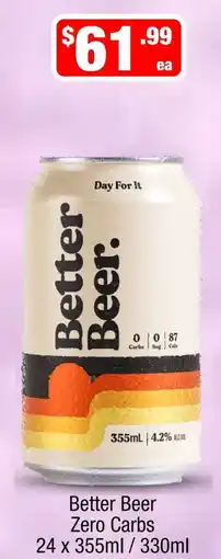 Liquor Stax Better Beer Zero Carbs offer