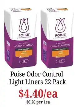 Farmer Jack's Poise Odor Control Light Liners offer