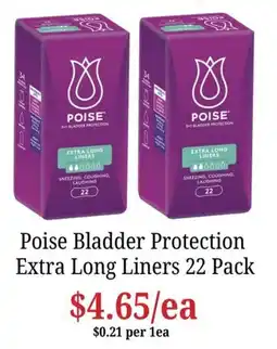 Farmer Jack's Poise Bladder Protection Extra Long Liners offer