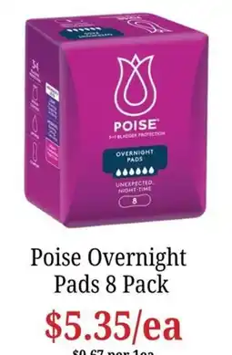 Farmer Jack's Poise Overnight Pads offer