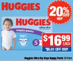 Direct Chemist Outlet Huggies Ultra Dry Boys Nappy Pants offer