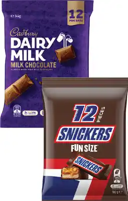 IGA Cadbury Share Pack 126-180g, Mars Fun Size 132-192g or Nestlé Fun Pack 127-158g Selected Varieties offer