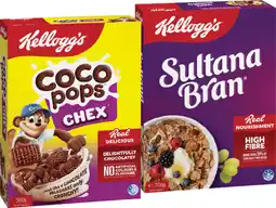 IGA Kellogg’s Cereal Coco Pops Chex 500g, Sultana Bran 700g or Froot Loops 460g offer