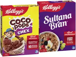 IGA Kellogg’s Coco Pops Chex 500g, Sultana Bran 700g or Froot Loops 460g offer