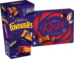 IGA Cadbury Favourites 265g or Chocolate Roses 225g Selected Varieties offer