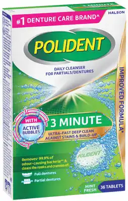 IGA Polident Denture Cleanser 3 Minute Daily Tablets offer