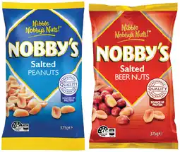 IGA Nobby’s Peanuts 350‑375g or Beer Nuts 375g Selected Varieties offer