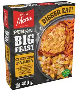 IGA On The Menu Pub Faves Big Feast Frozen Meal 480‑500g Selected Varieties offer