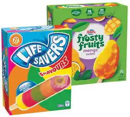 IGA Life Savers Ice Block 8 Pack or Peters Frosty Fruits 6-8 Pack Selected Varieties offer