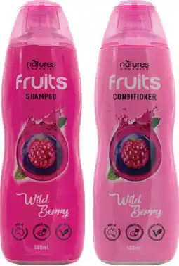 IGA Natures Organics Fruits Shampoo or Conditioner 500mL Selected Varieties offer