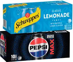 IGA Pepsi,Schweppes or Solo 10x375mL Selected Varieties offer
