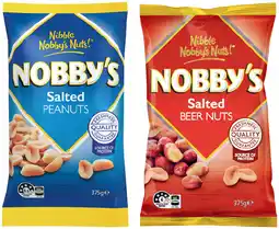 IGA Nobbyʼs Peanuts or Beer Nuts 375g Selected Varieties offer