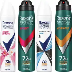 IGA Rexona Advanced Protection 72hr Antiperspirant Spray Selected Varieties offer