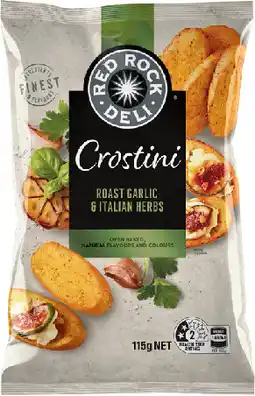 IGA Red Rock Deli Crostini 115g or Gourmet Crackers 130g Selected Varieties offer