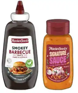 IGA MasterFoods Barbecue or Tomato Squeezy Sauce 500mL or No Rules Sauce 250mL Selected Varieties offer