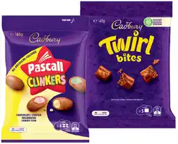 IGA Cadbury Bitesize 120-160g or Pascall 160-185g Selected Varieties offer
