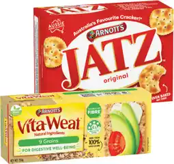 IGA Arnott’s Vita‑Weat Wholegrains Crispbreads 250g, Jatz or Savoy 225g Selected Varieties offer