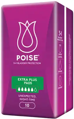 IGA Poise Pads 10‑16 Pack Selected Varieties offer
