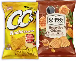 IGA CCʼs Corn Chips or The Natural Chip Co. Chips 175g Selected Varieties offer
