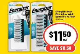 Ritchies Energizer Max Plus AA or AAA Batteries offer