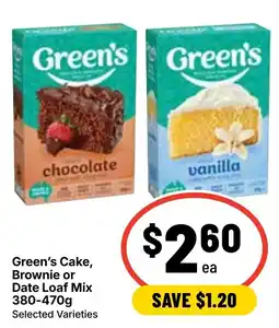 Ritchies Green's Cake, Brownie or Date Loaf Mix offer