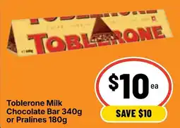 Ritchies Toblerone Milk Chocolate Bar offer