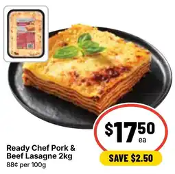 Ritchies Ready Chef Pork & Beef Lasagne offer