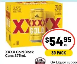 Ritchies XXXX Gold Block Cans offer