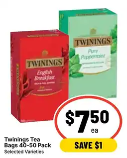 Ritchies Twinings Tea Bags 40-50 Pack Selected Varieties offer