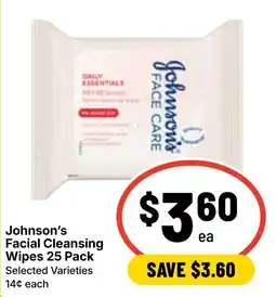Ritchies Johnson's Facial Cleansing Wipes offer