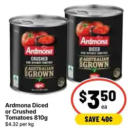 Ritchies Ardmona Diced or Crushed Tomatoes offer