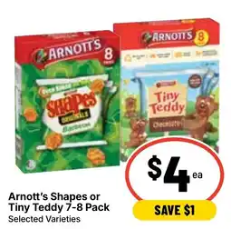Ritchies Arnott's Shapes or Tiny Teddy 7-8 Pack offer
