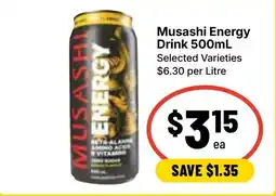 Ritchies Musashi Energy Drink offer