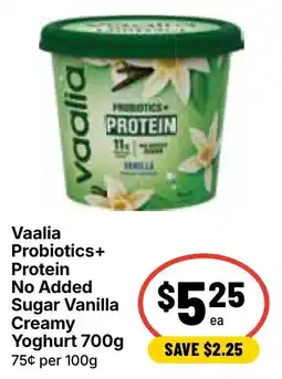 Ritchies Vaalia Probiotics+ Protein No Added Sugar Vanilla Creamy Yoghurt offer