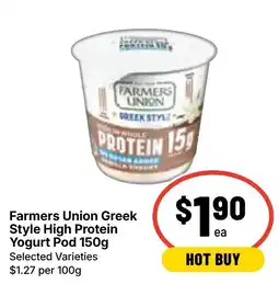 Ritchies Farmers Union Greek Style High Protein Yogurt Pod offer