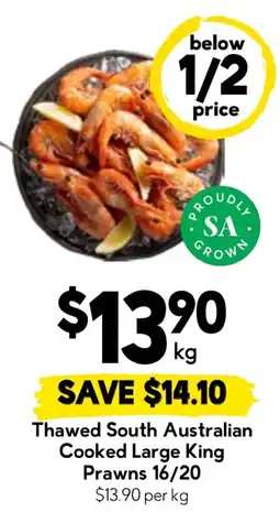 Drakes Thawed South Australian Cooked Large King Prawns offer