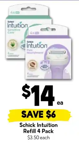 Drakes Schick Intuition Refill 4 Pack offer