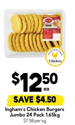 Drakes Ingham's Chicken Burgers offer