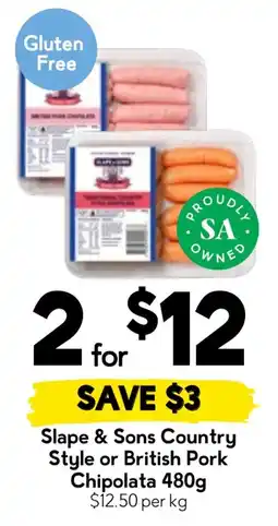 Drakes Slope & Sons Country Style or British Pork Chipolata offer