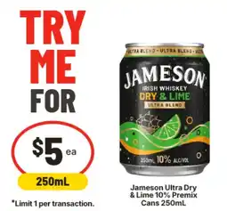 IGA Jameson Ultra Dry & Lime 10% Premix offer