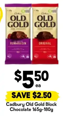 Drakes Cadbury Old Gold Block Chocolate offer