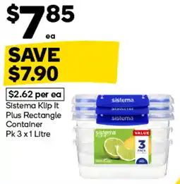 Woolworths Sistema Klip It Plus Rectangle Container offer